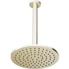 Bathstore Brushed Nickel 250mm Round Shower Head with Ceiling Arm
