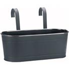 12in Fence and Balcony Hanging Planter - Grey