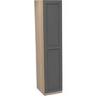 House Beautiful Realm Single Wardrobe, Oak Effect Carcass - Carbon Grey Shaker Door (W) 450mm x (H) 