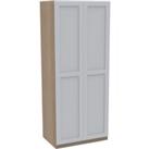 House Beautiful Realm Double Wardrobe, Oak Effect Carcass - White Shaker Doors (W) 900mm x (H) 2196m