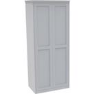 House Beautiful Realm Fitted Look Double Wardrobe, Oak Effect Carcass - White Shaker Doors (W) 1001m