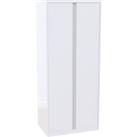 House Beautiful Escape Fitted Look Double Wardrobe, Oak Effect Carcass - Gloss White Handleless Door
