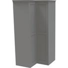 House Beautiful Realm Fitted Look Corner Wardrobe, Oak Effect Carcass - Grey Shaker Doors (W) 1103mm