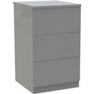House Beautiful Honest Narrow Chest of Drawers - Gloss Grey Slab (W)450mm x (H)756mm