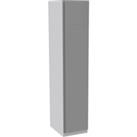 House Beautiful Escape Single Wardrobe, White Carcass - Gloss Grey Handleless Door (W) 450mm x (H) 2