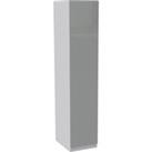 House Beautiful Honest Single Wardrobe, White Carcass - Gloss Grey Slab Door (W) 450mm x (H) 2196mm
