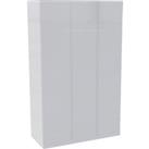 House Beautiful Escape Triple Wardrobe, White Carcass - Gloss White Handleless Doors (W) 1350mm x (H