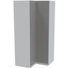 House Beautiful Honest Corner Wardrobe, White Carcass - Gloss Grey Slab Doors (W) 1053mm x (H) 2196m