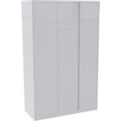 House Beautiful Escape Fitted Look Triple Wardrobe, White Carcass - Gloss White Handleless Doors (W)