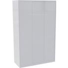 House Beautiful Honest Fitted Look Triple Wardrobe, White Carcass - Gloss White Slab Doors (W) 1390m