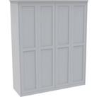 House Beautiful Realm Fitted Look Quad Wardrobe, White Carcass - White Shaker Doors (W) 1901mm x (H) 2256mm