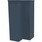 House Beautiful Realm Fitted Look Corner Wardrobe, White Carcass - Navy Blue Shaker Doors (W) 1103mm