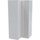 House Beautiful Honest Fitted Look Corner Wardrobe, White Carcass - Gloss White Slab Doors (W) 1073mm x (H) 2226mm