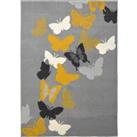 Butterfly Rug - Grey & Ochre - 160x230cm