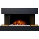 Adam Manola Wall Mounted Electric Suite with Downlights & Remote Control in Charcoal Grey, 39 In