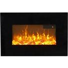 Sureflame WM-9334 Electric Wall Mounted Fire with Remote Control in Black, 26 Inch