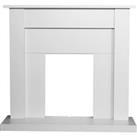 Adam Sutton Fireplace with Flat to Wall Fitting in Pure White, 43 Inch