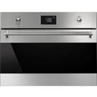 Smeg Classic SF4390MCX Built In Compact Electric Single Oven with Microwave Function - Stainless Ste