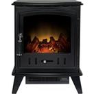 Adam Aviemore 1800W Freestanding Electric Stove with LED Flame Effect - Textured Black