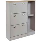 Barnford Shoe Storage Cabinet - Grey & Oak
