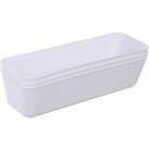 Ezy Storage Utile Organisers Long Storage Tray - Pack of 3 - White