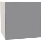 House Beautiful Honest Single Bridging Unit, White Carcass, Gloss Grey Slab Door (W) 450mm x (H) 450