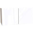 House Beautiful Honest Double Bridging Unit, White Carcass, Gloss White Slab Door (W) 900mm x (H) 45