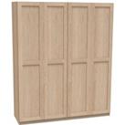 House Beautiful Realm Quad Wardrobe, Oak Effect Carcass - Oak Effect Shaker Doors (W) 1800mm x (H) 2