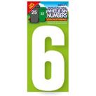 Pack of 2 Self Adhesive Wheelie Bin Numbers - White Number 6