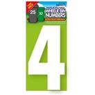 Pack of 2 Self Adhesive Wheelie Bin Numbers - White Number 4