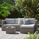Alexandria Rattan Effect Garden Corner Sofa Set, No Tools Required - Natural