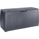 Homebase Essentials Hollywood Outdoor Garden Storage Box 270L - Grey