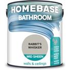 Homebase Bathroom Mid Sheen Paint Rabbit's Whisker - 2.5L