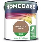 Homebase Silk Emulsion Paint Terracotta Tulip - 2.5L