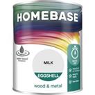 Homebase Interior Quick Dry Eggshell Paint Milk - 750ml