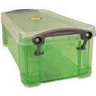 Really Useful Plastic Storage Box - Transparent Green - 0.7L