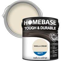 Homebase Tough & Durable Matt Paint Vanilla Cream - 2.5L