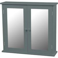 Classic Grey Mirrored Double Door Bathroom Cabinet