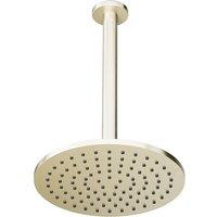Bathstore Brushed Nickel 250mm Round Shower Head with Ceiling Arm