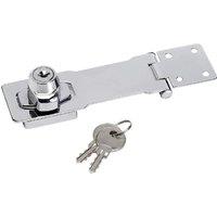 Master Lock Chrome Plated Steel Door Hasp with Key Lock