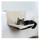Trixie Radiator Cat Bed & Adjustable Holder Cream/Brown Long-Haired Plush/Suede