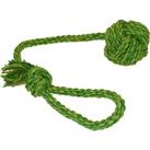 Knotted Rope Dog Toy Ball Nuts For Knots Tough Puppy Happy Pet Throw Chase Chew