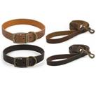 Ancol Dog Collar or Lead Latigo Leather Puppy Heritage Adjustable Soft Polished