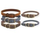 Ancol Timberwolf Leather Dog / Puppy Collar Sable Brown, Blue or Mustard 8 Sizes