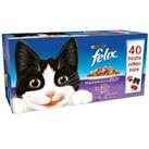 Felix Pouch Mixed Selection in Jelly, 40 x 100g, Chunky Cat Food Pouches
