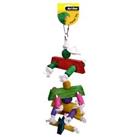 Parrot Toy Wooden Colour Blocks Rope Parakeet Avi One Bird Cage Cyclone Bell (L)