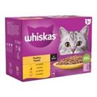 Whiskas Adult Cat Food Pouch Poultry Feasts in Gravy With Added Vitamin C 12x85g