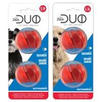 Zeus Duo Dog Ball with Squeaker Interactive Play Toy Multi Texture Fetch 2 Pack