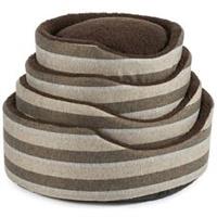 Ancol Dog Bed Stylish Oval Tawny Stripe 50cm, 60cm, 75cm Round Cosy Pet Bedding