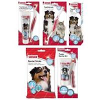 Beaphar Toothbrush & Toothpaste Kit Dental Care 7 Sticks Toothgel Cat Dog Puppy